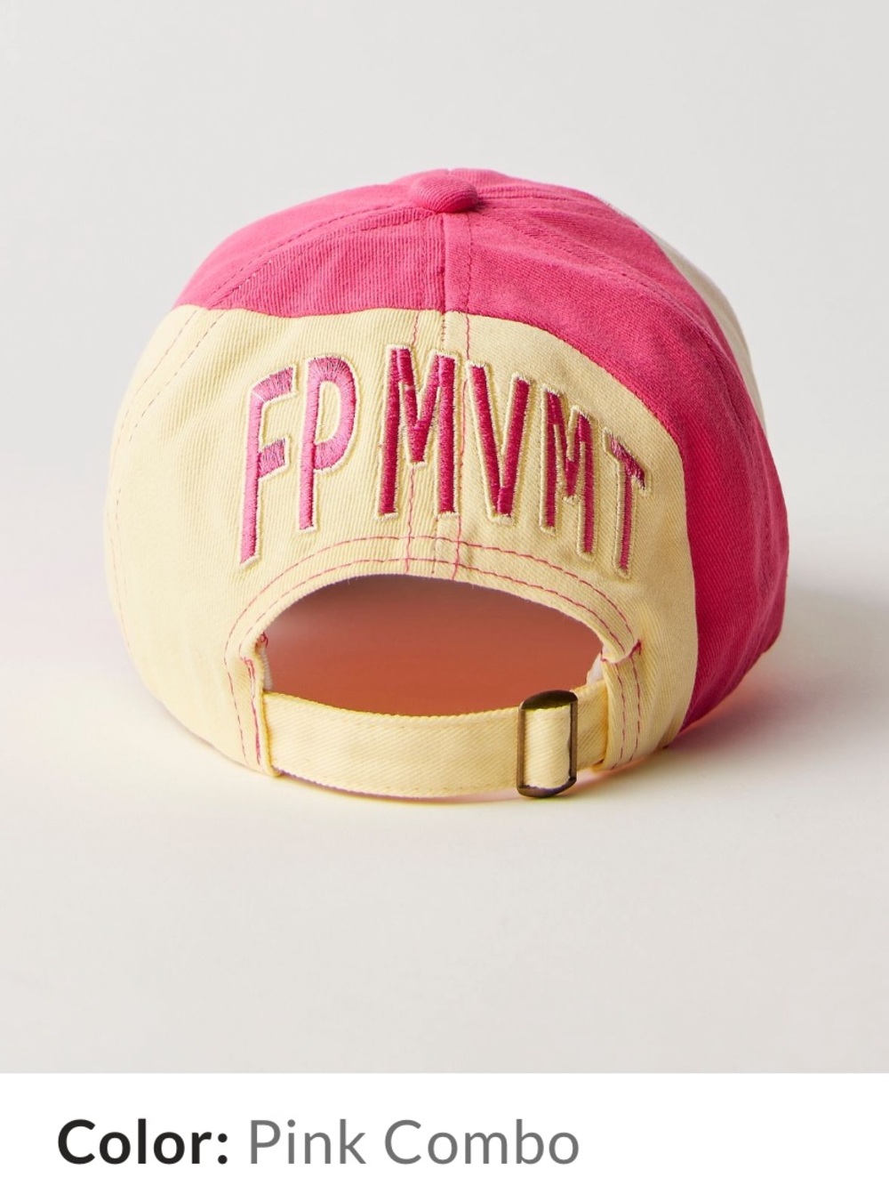 FP Movement Pink & Cream Rule The Court Baseball Cap with FP logo NWT - Picture 2 of 11